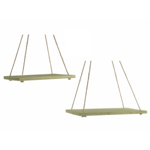 Set 2 etajere lemn verde 40x28x1.5 cm, 33x26x1.5 cm