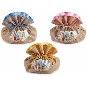 Set 3 saculeti cadouri Paste textil multicolor IK 30x23x31H