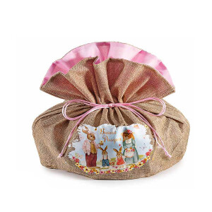 Saculet cadouri Paste textil multicolor KI 30x23x31H