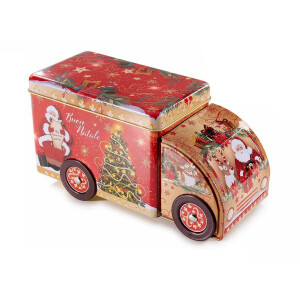 Masinuta decor Craciun metal multicolor 22x9.5x11.5 cm