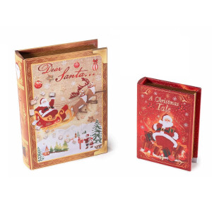 Set 2 cutii decor Craciun 18x25x5.5 cm, 13x18x4 cm