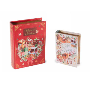 Set 2 cutii decor Craciun Delizie 18x25x5.5 cm, 13x18x4 cm