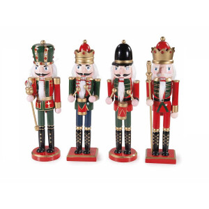 Set 4 figurine Spargatorul de Nuci lemn multicolor 8.5x8x31 cm