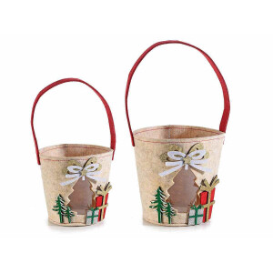 Set 2 gentute Craciun textil multicolor 16x34 cm, 12x26.5 cm