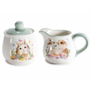 Set latiera, zaharnita Paste ceramica multicolora Ø9,5cmx11H,  13,5 x 9 x 8,5 H