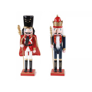 Set 2 figurine Spargatorul de Nuci lemn multicolor 11x9x38 cm
