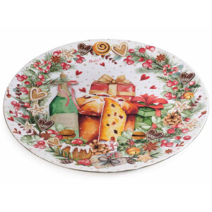 Set 12 farfurii plastic Christmas Delights 33 cm