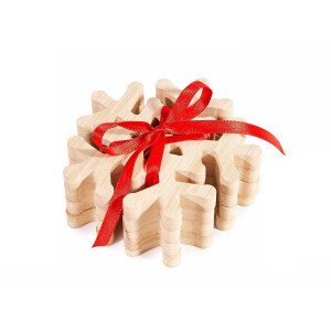 Set 8 suporturi pahare lemn natur 10x10 cm