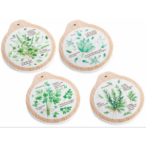 Set 4 suporturi vase fierbinti pluta ceramica Plante aromatice cm 19,5 x 22 H