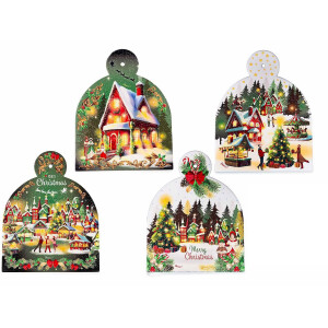 Set 4 suporturi vase fierbinti Craciun ceramica multicolora 18x23 cm