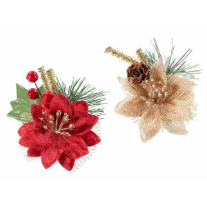 Set 2 Craciunite artificiale textil multicolor Ø cm 6,5 cm