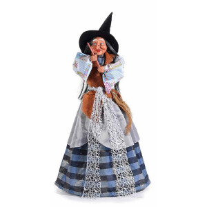 Figurina Vrajitoare Befana polirasina textil multicolor Ø37x79H