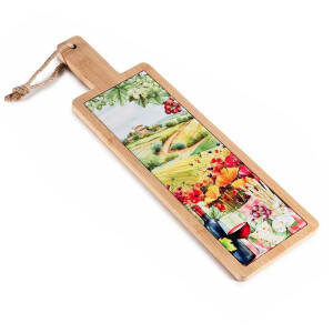 Platou servire ceramica lemn multicolor 12,5 x 41,5 H
