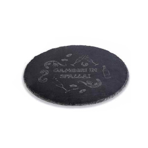 Platou servire, tocator ardezie neagra Ø 30 cm
