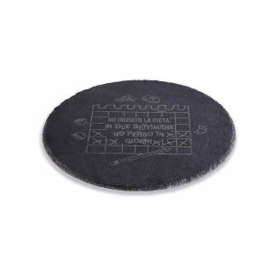 Platou servire, tocator ardezie neagra II Ø 30 cm