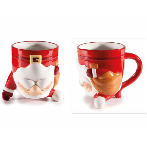 Set 4 cani Craciun ceramica multicolora 10x12 cm, 550 ml
