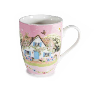 Cana portelan multicolor in cutie cadou Flowers Shop Ø 8 cm x 10,5 H, 300 ml
