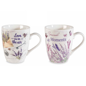Set 6 cani portelan Lavanda 8.5x10.5 cm, 350 ml