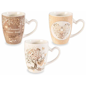 Set 6 cani portelan Tree of Life 8.5x10.5 cm, 350 ml