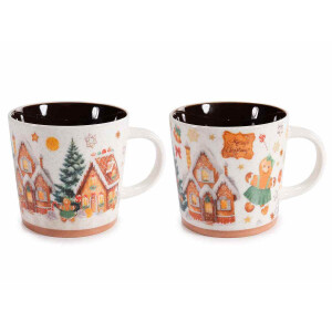 Set 8 cani Craciun portelan multicolor Ø 9,5 cm x 9 H, 350 ml