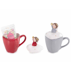 Set 2 cani cu 2 pliculete ceai plante 80 gr Inger cm 9,5 x 8,5 x 8,5 H, 300 ml
