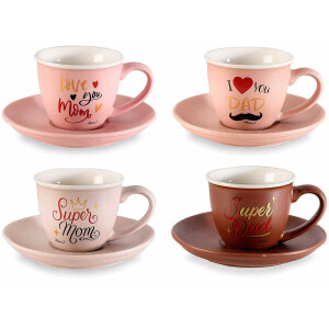 Set 8 cesti portelan multicolor 7x5.5 cm, 90 ml
