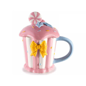 Set 3 cani ceramica multicolora 10x15.5 cm, 380 ml