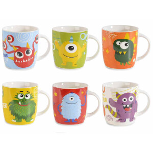 Set 6 cani portelan Monsters 8.5x9 cm, 350 ml 