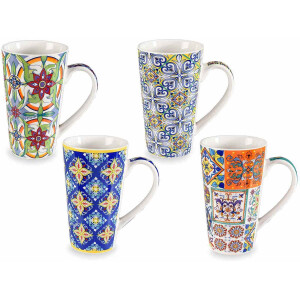 Set 8 cani portelan Maiolica 9x15 cm, 450 ml