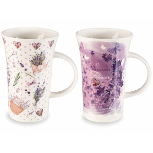 Set 4 cani portelan Lavanda 10x15 cm, 500 ml