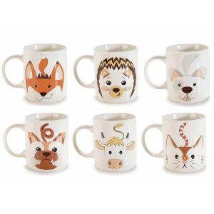 Set 6 cani portelan Musetti 8x9.5 cm, 350 ml 