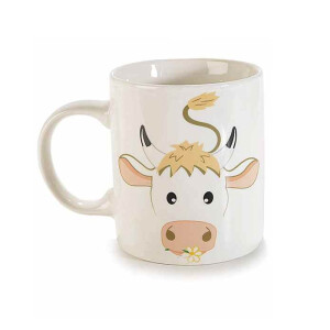 Cana portelan multicolor Vacuta Ø 8 cm x 9,5 H, 350 ml