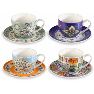Set 4 cesti portelan Maiolica  8.5x6.5 cm, 250 ml 