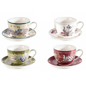 Set 4 cesti portelan 9x6.5 cm, 250 ml 
