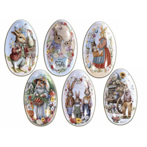 Set 6 oua Paste metal multicolor 6.5x7x11 cm