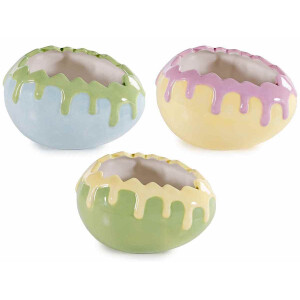 Set 3 oua decorative Paste ceramica multicolora 15x11x9 cm