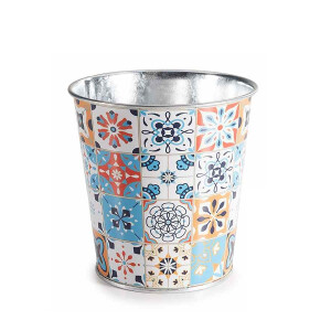 Ghiveci flori metal multicolor Majolica Ø 10 cm x 10 H