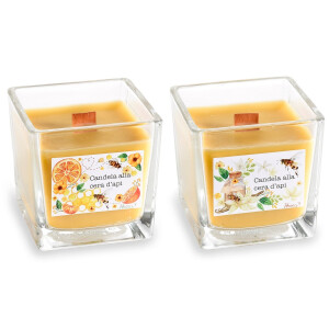 Set 2 lumanari in borcan cm 8 x 8 x 8 H