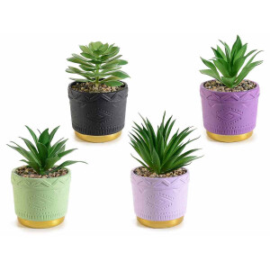 Set 4 plante artificiale in ghiveci ceramica 9x16 cm