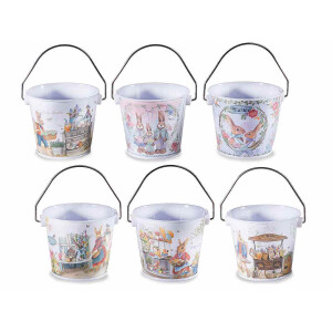 Set 6 ghivece Paste metal multicolor 8x12 cm
