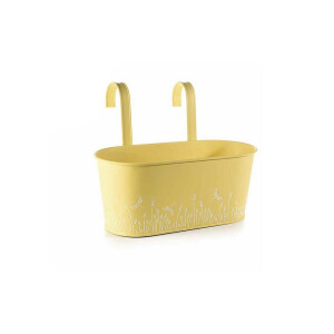 Jardiniera flori metal galben 32,5x16x26H