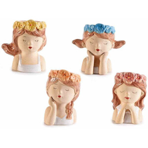 Set 4 vaze flori polirasina multicolora Fetite IIII 8,5 x 8 x 13 H