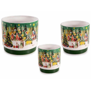 Set 3 decoratiuni masa Craciun 17.5x14.5 cm, 13x12.5 cm, 10.5x11 cm