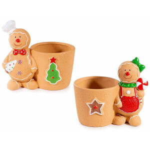 Set 2 ghivece Turta Dulce ceramica multicolora 16.5x10.5x15 cm