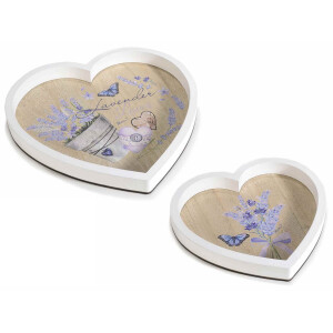 Set 2 tavi lemn Lavanda 24x23x2 cm, 19x18x2 cm
