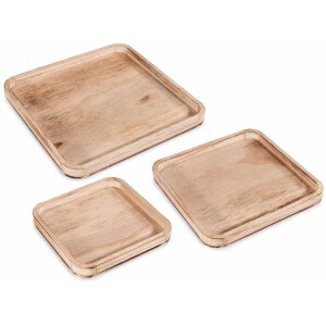 Set 3 tavi lemn natur 30x30x2 cm, 25x25x2 cm, 20x20x2 cm