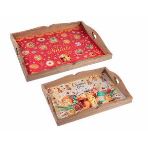 Set 2 tavi lemn Craciun Reddock 40x30x3 cm, 35x25x3 cm