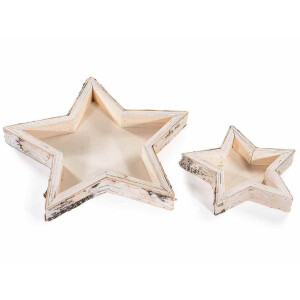 Set 2 tavi decorative Stelute lemn natur 30x28.5x3 cm, 19.5x18.5x3 cm