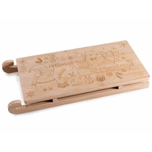 Platou Craciun lemn natur Saniuta cm 32 x 14,5 x 3,5 H
