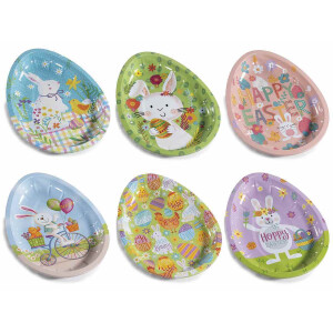 Set 6 platouri Paste metal multicolor 18x26 cm